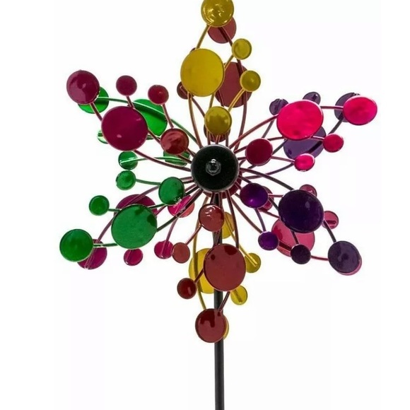 Set of 3 MINI Wind Spinners Garden Decor Pinwheels Flower Pot Stake Outdoor - Picture 4 of 6